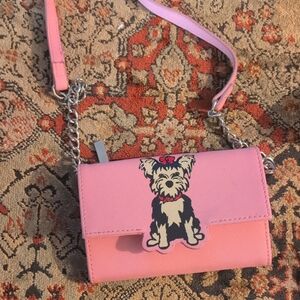 Marc Tetro Yorkie Dog Chain Strap Crossbody Wallet
